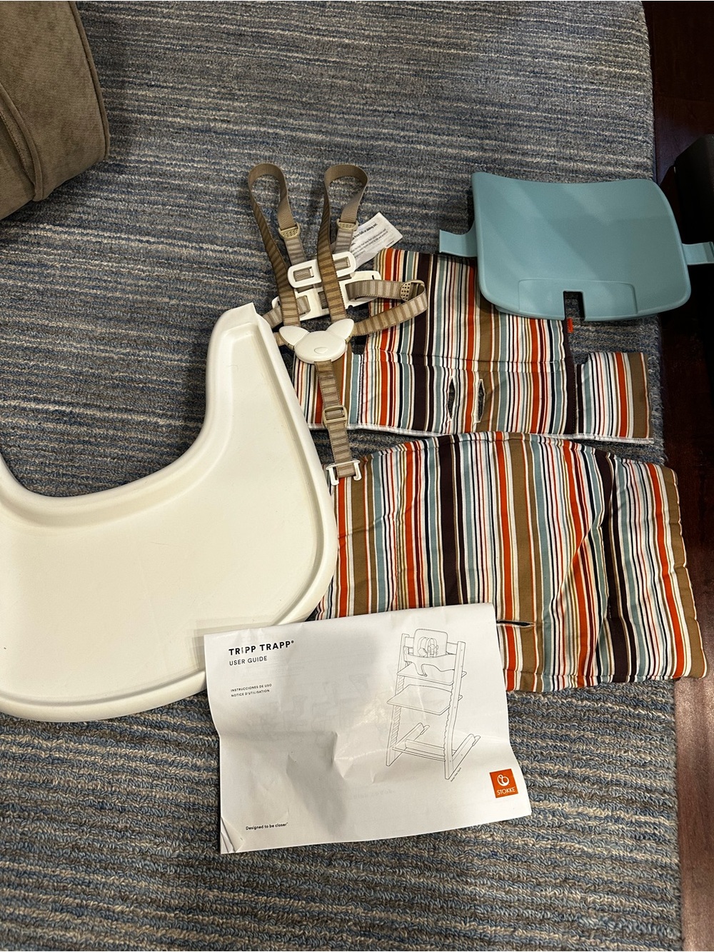 Stokke Tripp Trapp Accessories - blue Baby set, cushion, and tray (no chair)